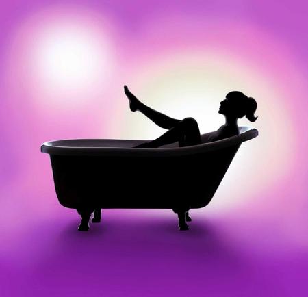 　入浴シーンを洋風に再現したＣＤジャケットの裏表紙