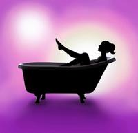 　入浴シーンを洋風に再現したＣＤジャケットの裏表紙