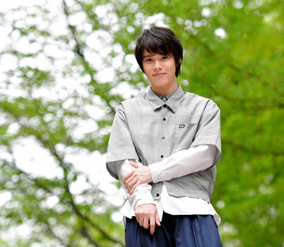 　映画初主演する細田佳央太（撮影・出月俊成）　