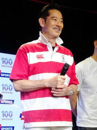 　ラグビーＷ杯１００日前イベントに出席した山下真司＝東京・スカイツリータウン内