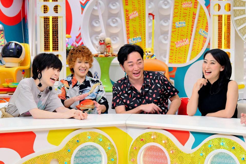 「メッセンジャーの○○は大丈夫なのか？」に出演する（左から）尼神インター・誠子、同・渚、スピードワゴン・小沢、友近（写真提供・ＭＢＳ）