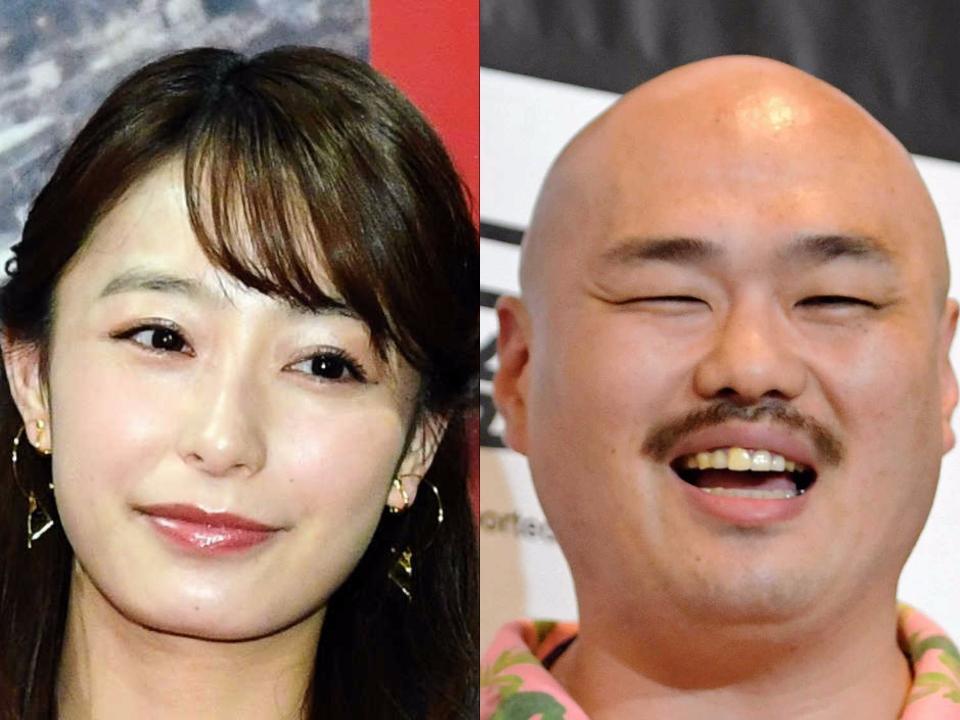 宇垣美里（左）とクロちゃん