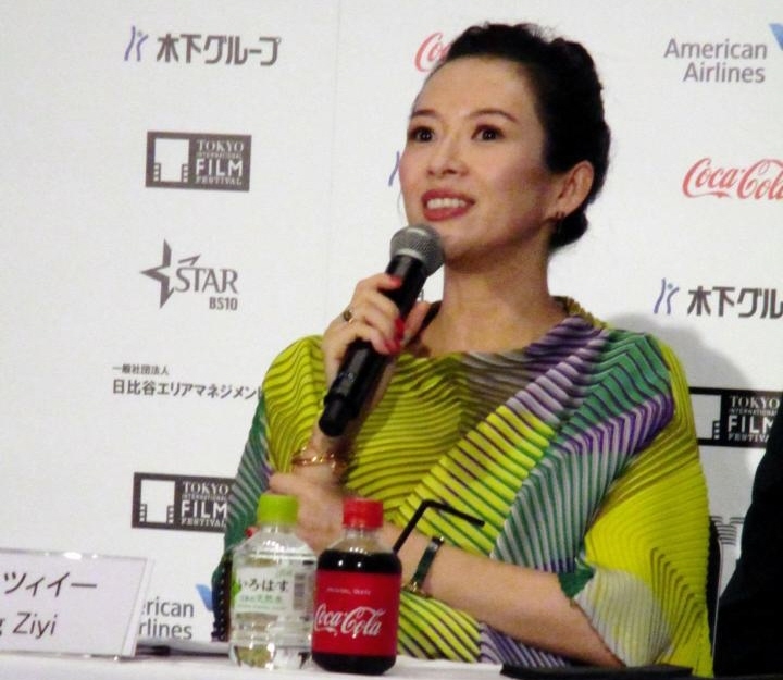 会見に登場したチャン・ツィイー＝東京・ＴＯＨＯシネマズ六本木ヒルズ