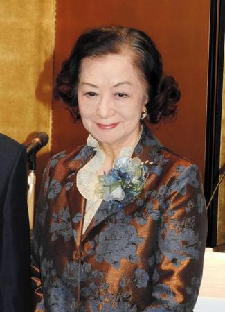 会見に出席した小山明子＝東京・日本外国特派員協会