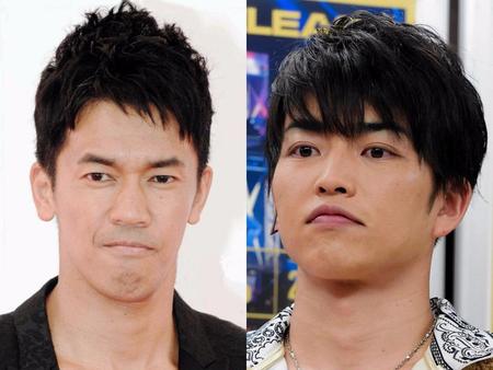 武井壮（左）とＤＡ　ＰＵＭＰのＫＥＮＺＯ