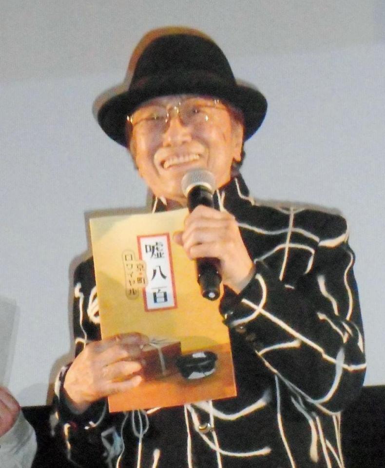 トークショーを行った浜村淳＝大阪・あべのアポロシネマ