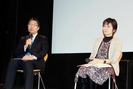 映画のトークイベントを行った前川喜平氏（左）と望月衣塑子氏＝都内