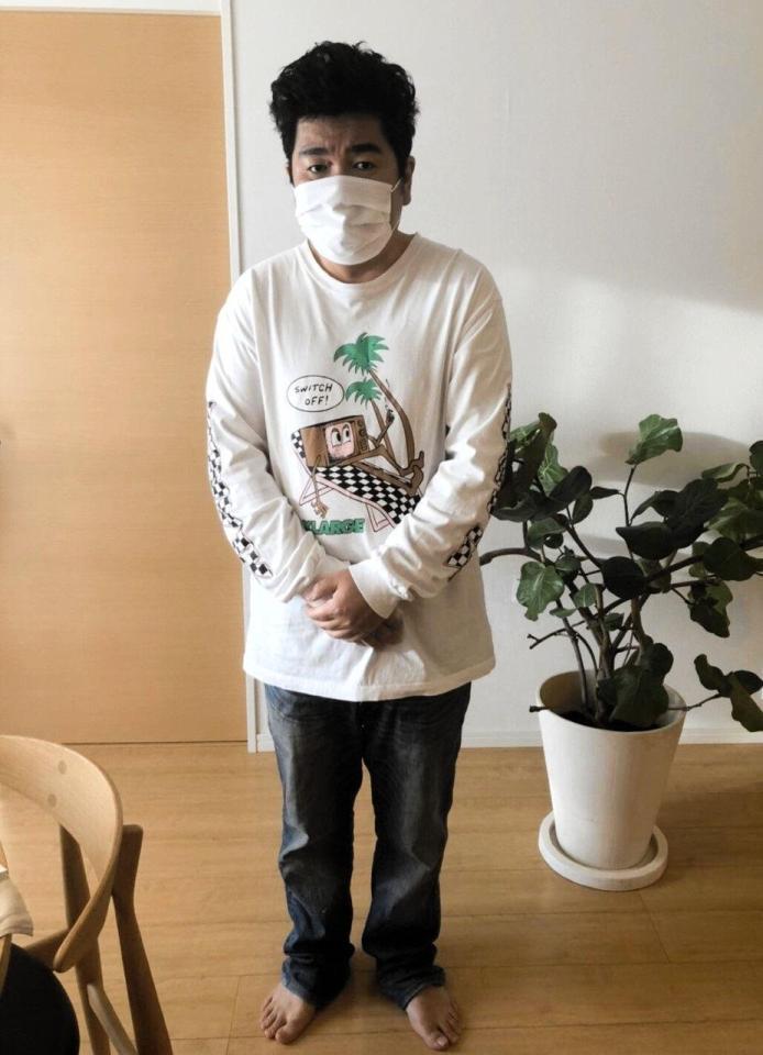 自宅に戻ったことを報告したゴリけん（提供写真）