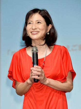 　イベントで笑顔を見せる岡江久美子さん＝２０１５年９月２４日撮影