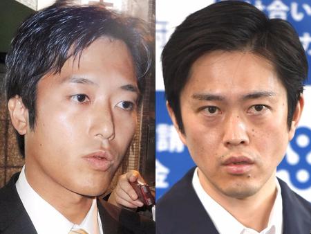 　丸山穂高衆院議員（左）と吉村洋文大阪府知事