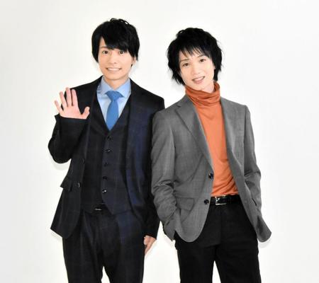 取材会を行った小澤廉（左）、植田圭輔＝東京・スタジオギア