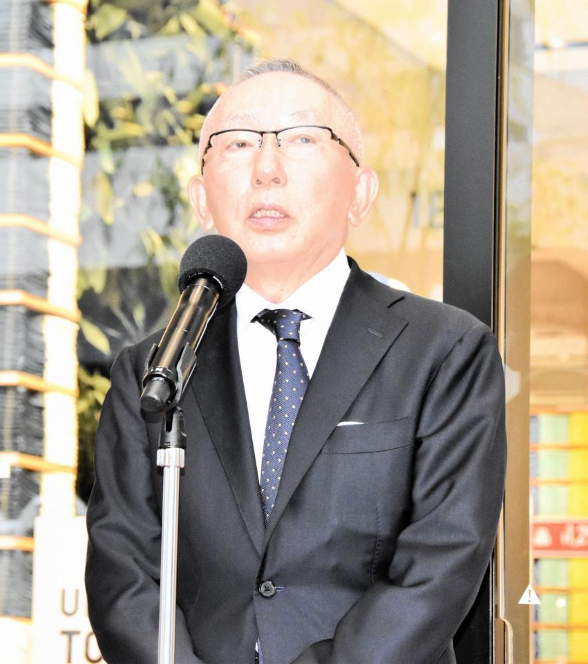 オープニングセレモニーに出席した株式会社ファーストリテイリング代表取締役会長兼社長・柳井正氏＝東京・ＵＮＩＱＬＯ　ＴＯＫＹＯ
