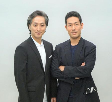 　取材会を行った中村七之助（左）と中村勘九郎
