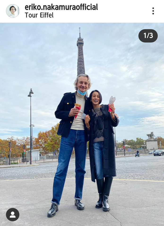 パリ在住の中村江里子 エッフェル塔バックに夫とおしゃれ上級者２ショット 芸能 デイリースポーツ Online