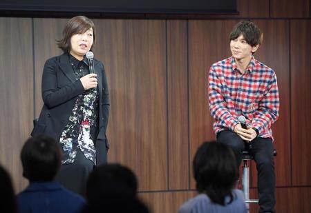 イベントで対談を行った林真理子氏（左）と古市憲寿氏＝東京・渋谷スクランブルスクエア（撮影・伊藤笙子）