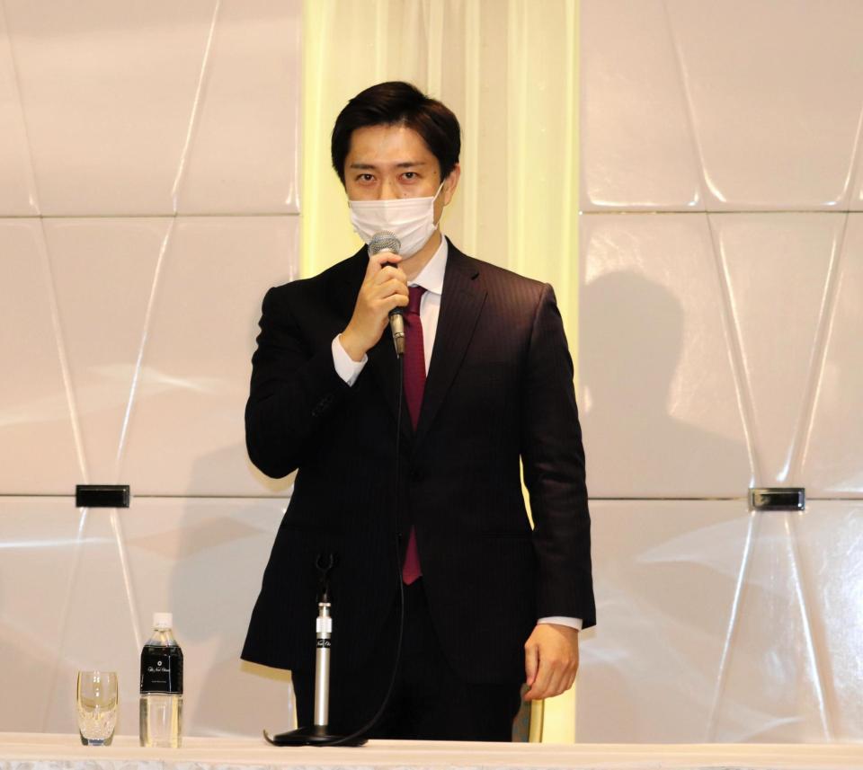 　大阪維新の会新代表に選出された吉村洋文大阪府知事