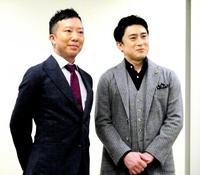 　歌舞伎座「壽初春大歌舞伎」の取材会に登場した市川猿之助（左）と松本幸四郎