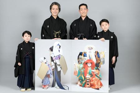 歌舞伎座の２月公演へ意気込みを語った（左から）中村長三郎、中村七之助、中村勘九郎、中村勘太郎