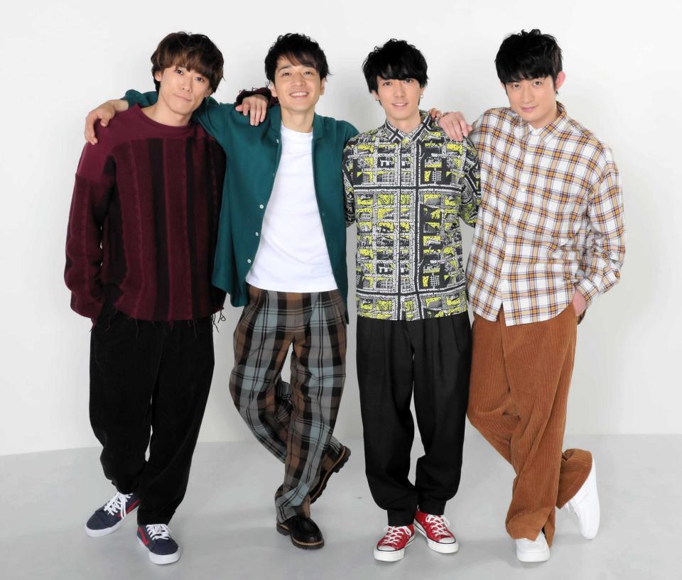 　結成１０周年を迎える、ふぉ～ゆ～の（左から）越岡裕貴、福田悠太、辰巳雄大、松崎祐介