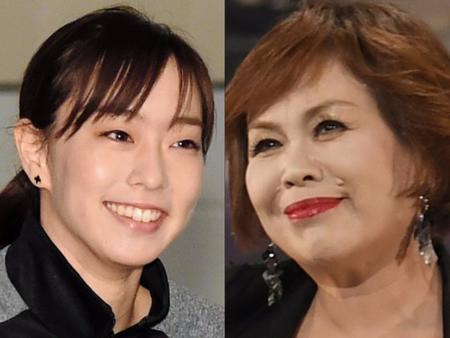 石川佳純（左）と上沼恵美子