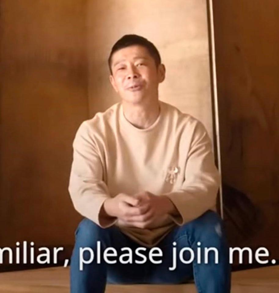 　ユーチューブで公開した動画で月旅行への応募を呼び掛ける前沢友作氏