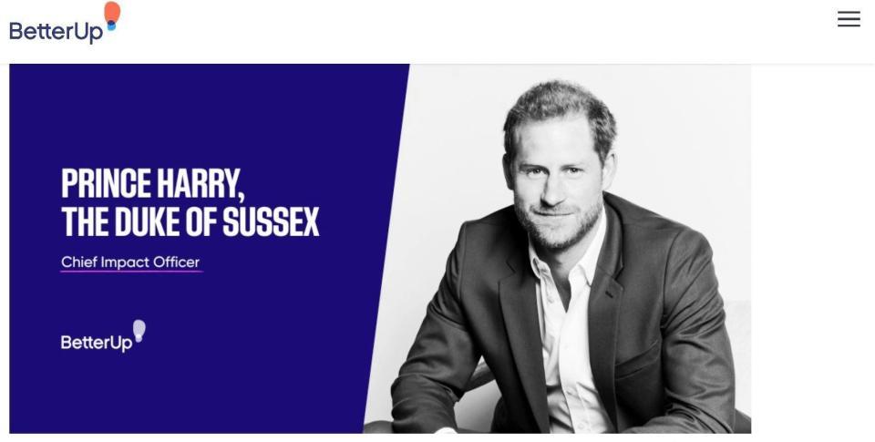 　ヘンリー王子を紹介するベターアップ社のＨＰ