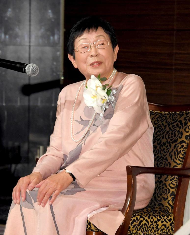 　橋田賞の授賞式に出席した橋田壽賀子さん＝２０１９年５月