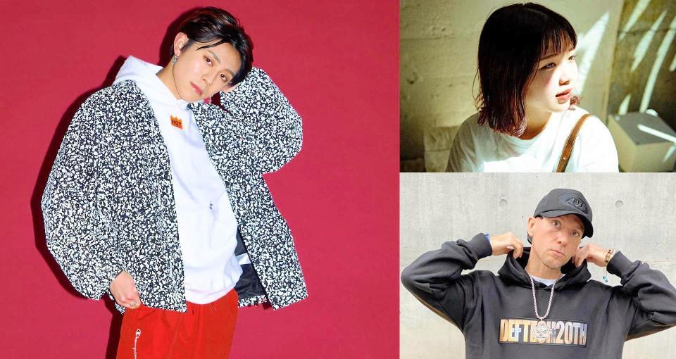 　ソロプロジェクトを始動させる岡野海斗（左）とコラボするａｓｍｉ（右上）、Ｄｅｆ　ＴｅｃｈのＳｈｅｎ