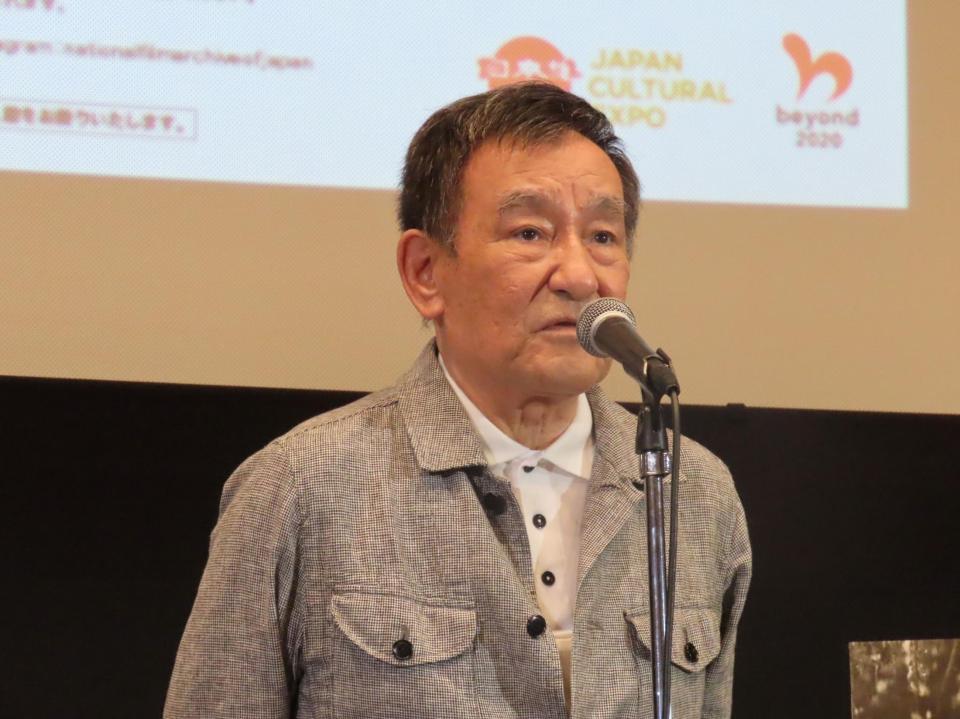 　「円谷英二　生誕１２０周年記念特別イベント」の記者発表会に登壇した円谷粲氏＝東京・国立映画アーカイブ