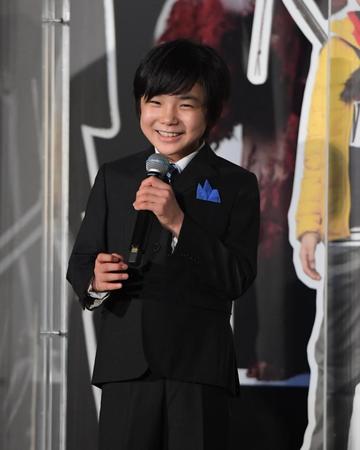 笑顔でトークする寺田心＝東京・ＴＯＨＯシネマズ日比谷（撮影・金田祐二）