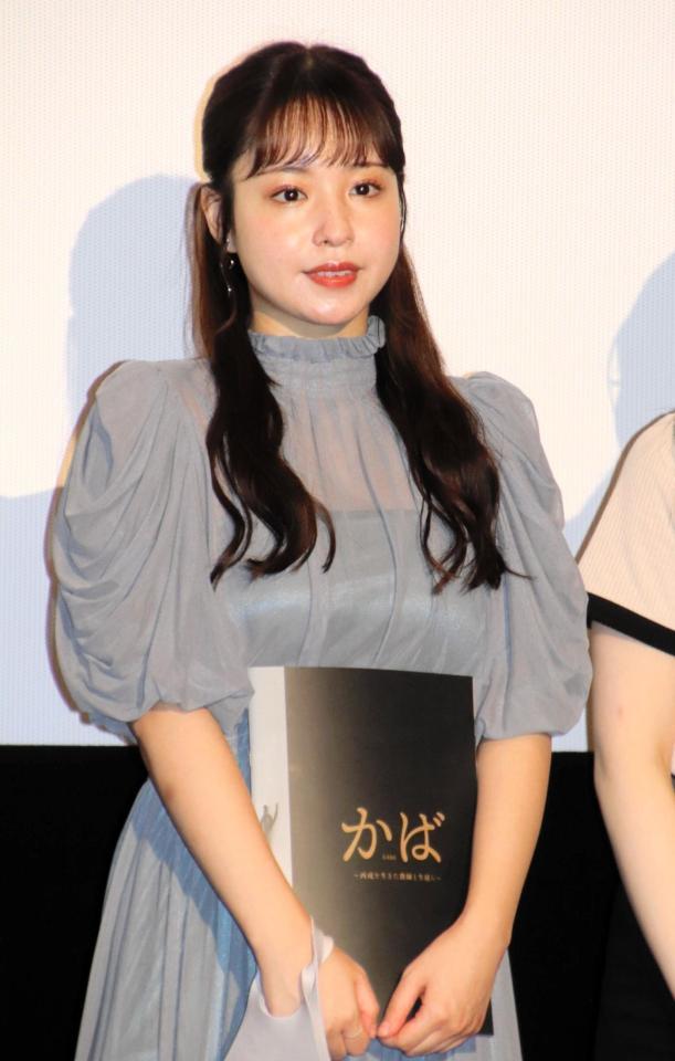 撮影を振り返った近藤里菜＝東京・新宿