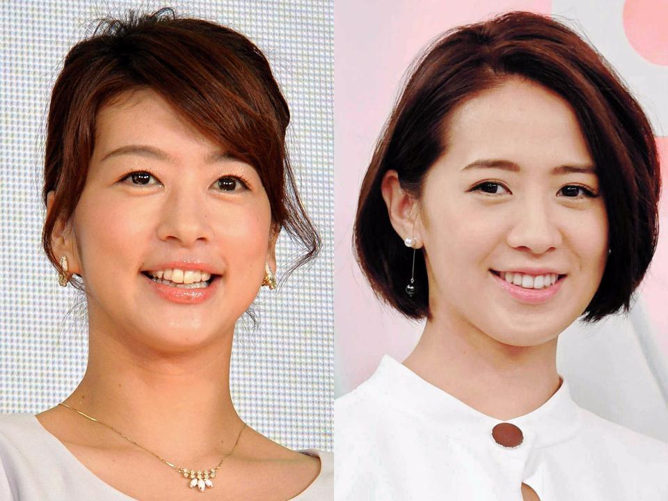 　生野陽子アナ（左）と椿原慶子アナ