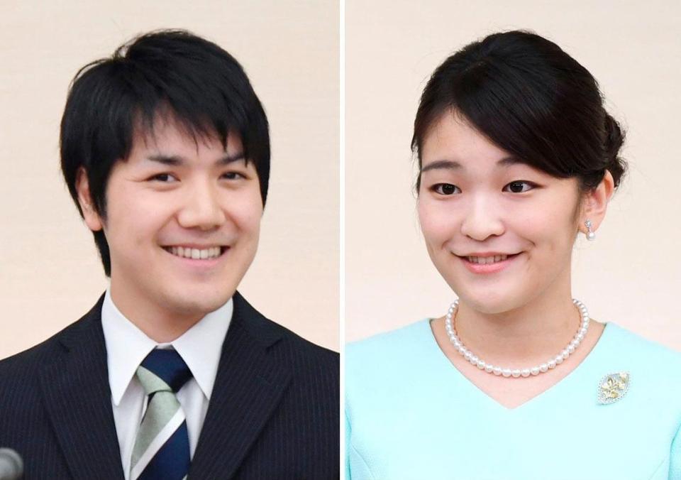 　小室圭さん（左）、秋篠宮家の長女眞子さま