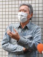 　病状について話す小倉智昭＝東京・文化放送（撮影・西岡正）