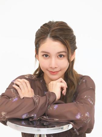 　つぶらな瞳でカメラを見つめる結城モエ＝東京・南青山（撮影・堀内翔）