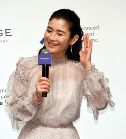 「ＭＵＮＯＡＧＥ」のブランドアンバサダーに就任した石田ひかり＝東京ミッドタウン（撮影・佐藤厚）