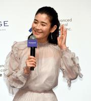 「ＭＵＮＯＡＧＥ」のブランドアンバサダーに就任した石田ひかり＝東京ミッドタウン（撮影・佐藤厚）