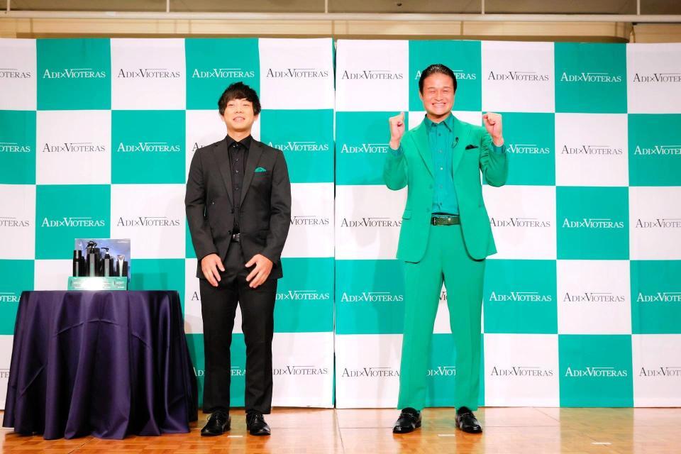 　「ＡＤＩ×ＶＩＯＴＥＲＳ」のイベントに登場したティモンディの前田裕太（左）と高岸宏行