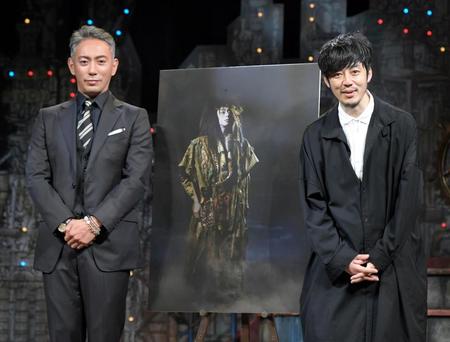 　絵本「プペル」を新作歌舞伎で披露することが決まった西野亮廣と市川海老蔵（撮影・三好信也）