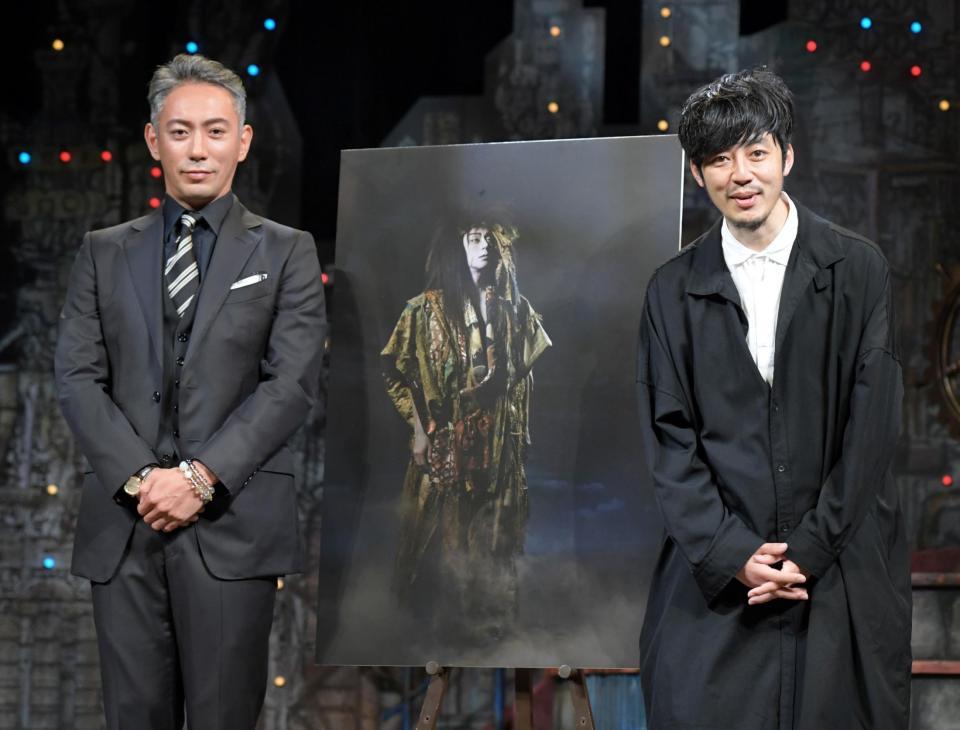 　絵本「プペル」を新作歌舞伎で披露することが決まった西野亮廣と市川海老蔵（撮影・三好信也）