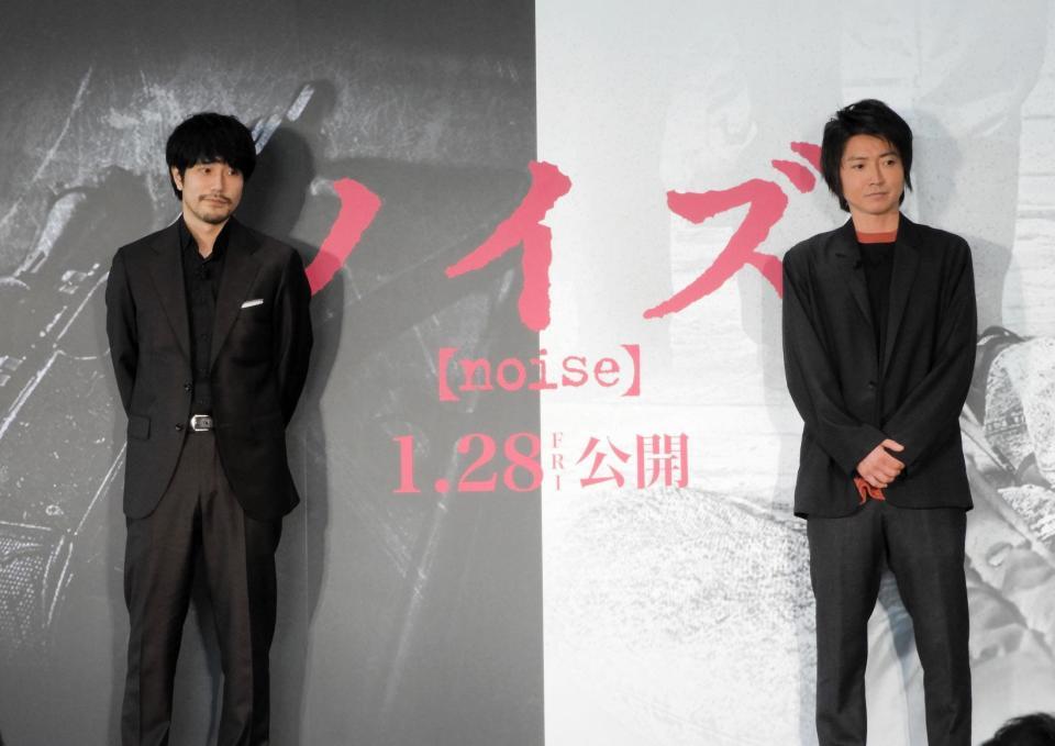 　１５年ぶりに共演した藤原竜也（右）と松山ケンイチ