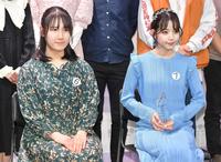 「美少女歌祭２０２１」グランプリに輝いたＴｅｃｈｕさん（右）と審査員特別賞のみにちゃさん＝東京・六本木のＳＥＬ　ＯＣＴＡＧＯＮ　ＴＯＫＹＯ（撮影・伊藤笙子）