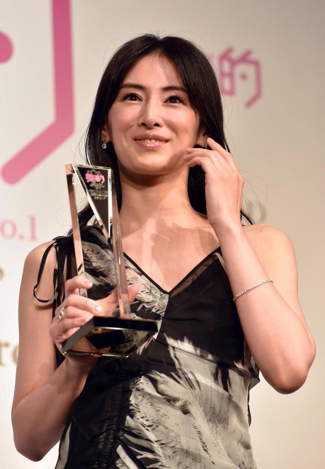 「２０２１　美的ベストビューティウーマン」に輝いた北川景子＝東京・日本橋のマンダリン・オリエンタル（撮影・佐藤厚）