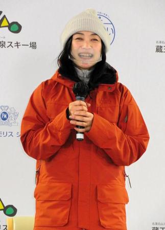 　より良いゲレンデ環境などについて語る上村愛子氏