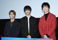 映画「彼女が好きなものは」公開御礼トークイベント（左から）前田旺志郎、神尾楓珠、三浦りょう太（『りょう』はけものへんに寮のうかんむりなし）＝都内（撮影・堀内翔）