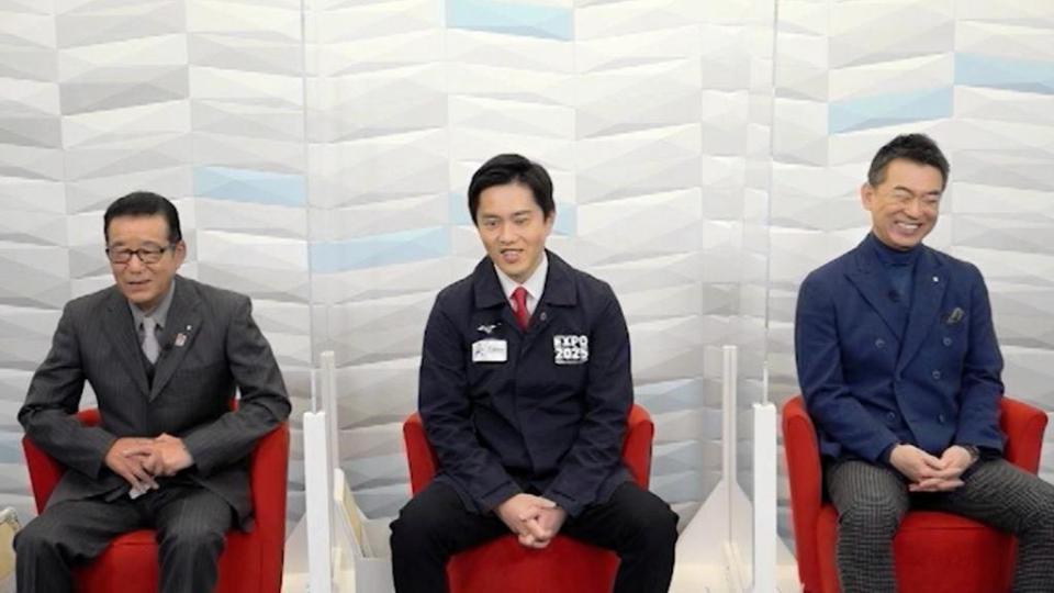 　番組に出演した（左から）松井一郎大阪市長、吉村洋文大阪府知事、橋下徹氏럫提供・ＭＢＳ