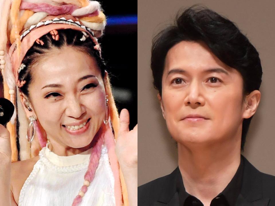 　ＭＩＳＩＡ（左）と福山雅治