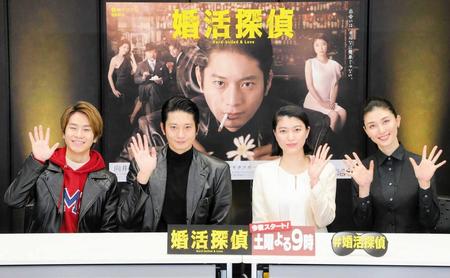 　（左から）前田旺志郎、向井理、成海璃子、橋本マナミ