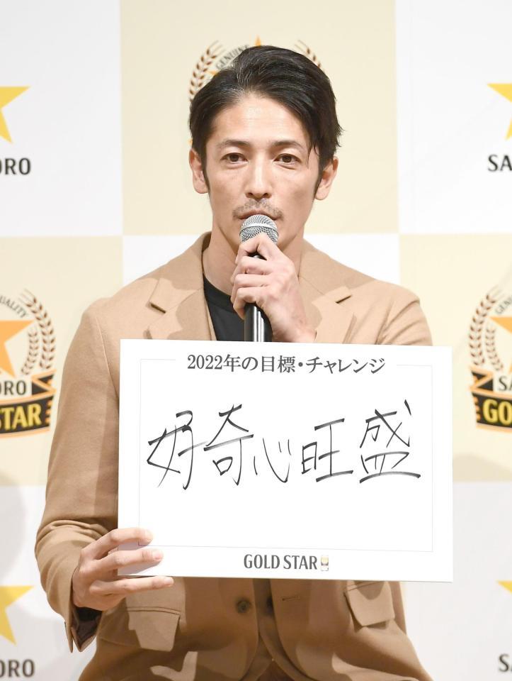 　今年の抱負を『好奇心旺盛』とした玉木宏＝東京恵比寿のサッポロビール本社棟（撮影・園田高夫）