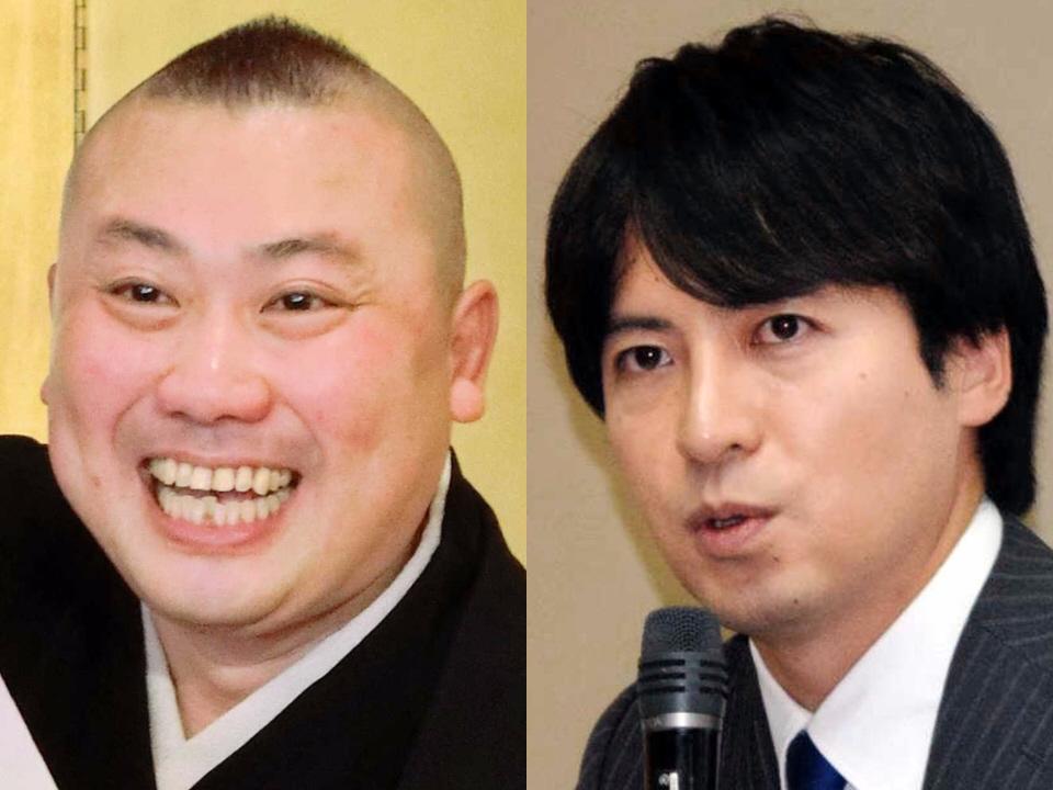 　桂宮治（左）、日本テレビ・桝太一アナウンサー